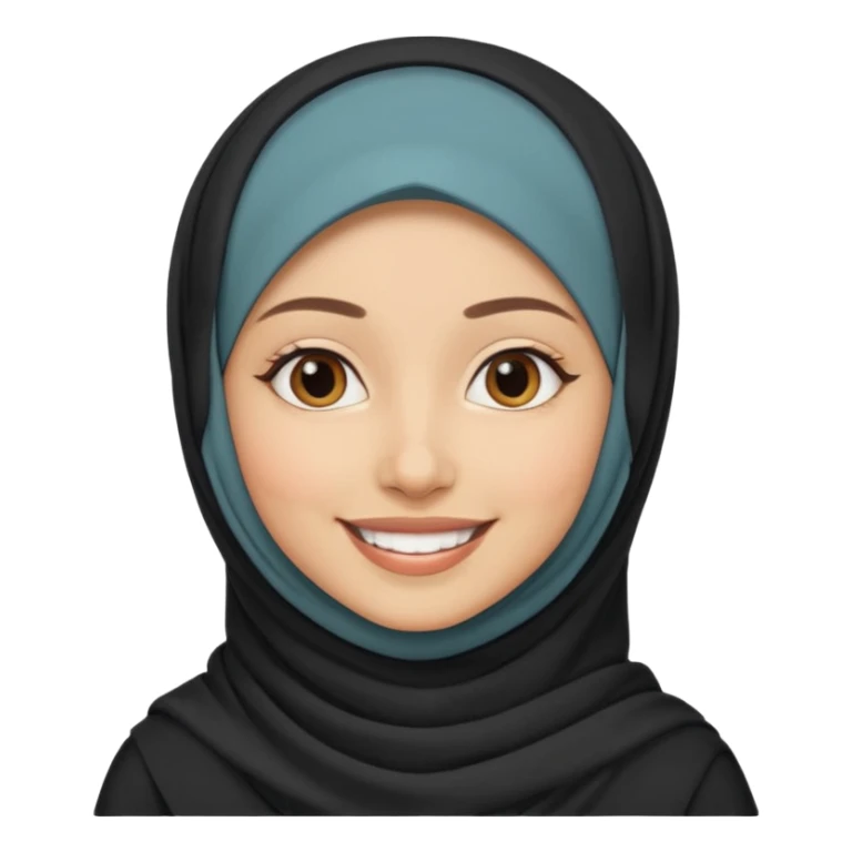 emoji perempuan berhijab, tersenyum sticker