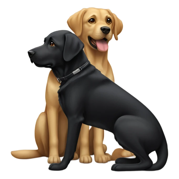 Black and Alsatian and golden Labrador standing next to each other  sticker