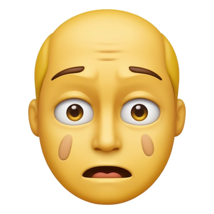 A straight face emoji with a slight look of disgust, a horizontal hand where the neck would be. All yellow sticker