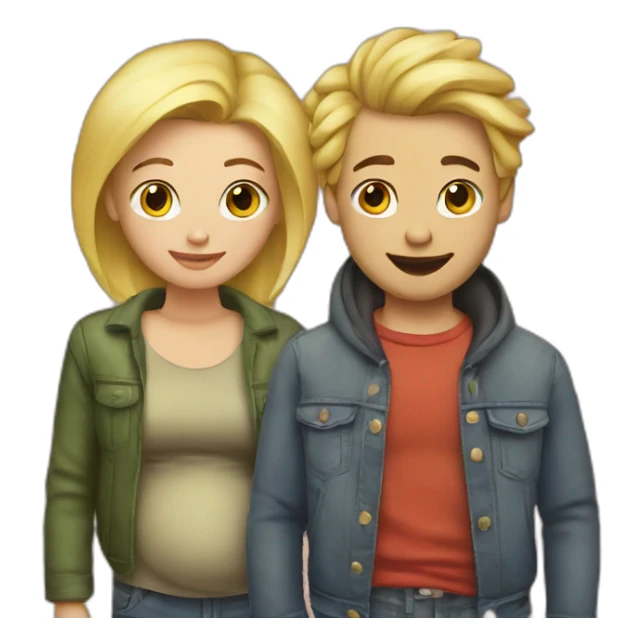 Gay Best friends & blond pregnant love sticker