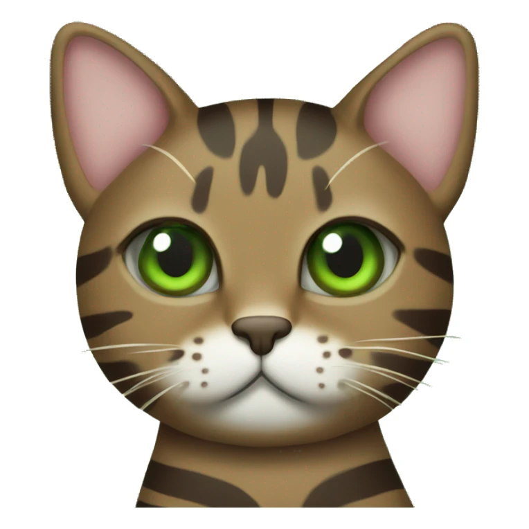 Green eyed brown striped cat Christmas tree sticker