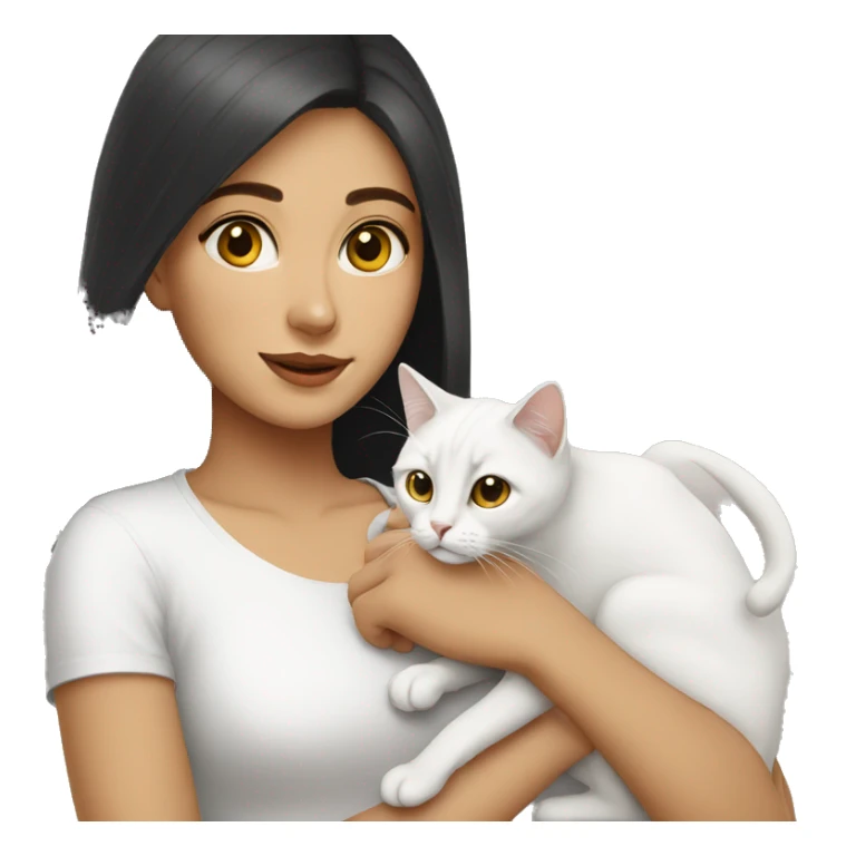 Lebanese girl with a White cat  sticker