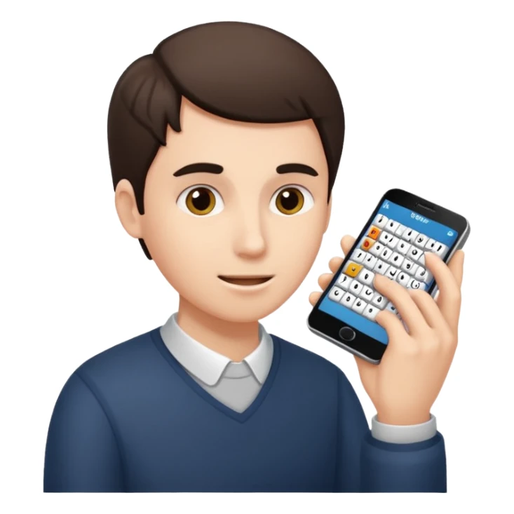 Playing word unscramble game on a phone  sticker