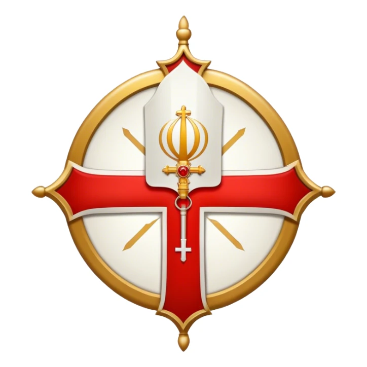 Pope's emblem with a touch of red sticker