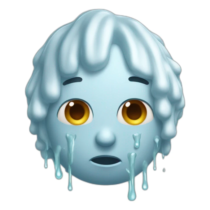 Crying Peepo with an iron sponge puts washing powder on his head sticker
