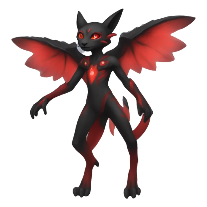 Black and Red Ethereal Anthro Fakémon sticker