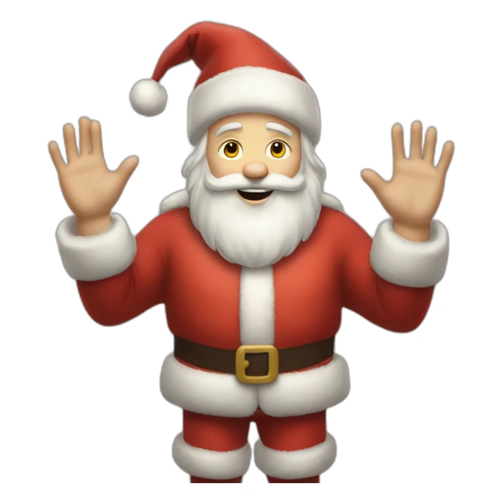 Full height Actively gesturing with hands pale skin Santa Claus sticker