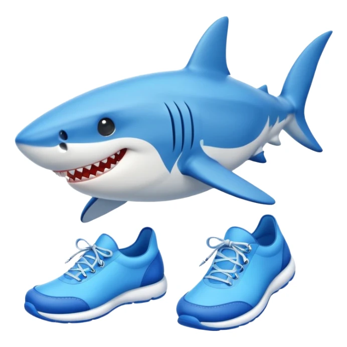 Tralalero tralala shark with blue shoes sticker