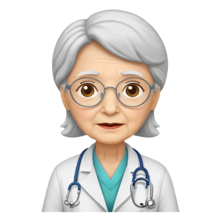 old woman doctor sticker