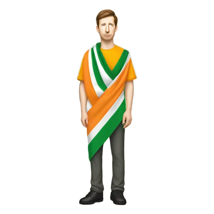 Sam altman bows in indian tricolor sticker