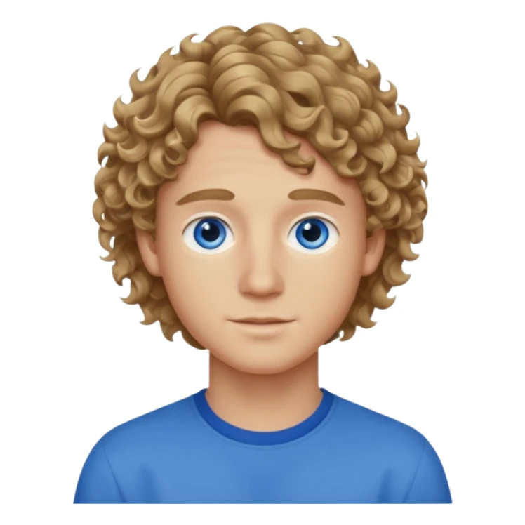20 year old boy with wavy-curly dark blonde hair and blue eyes  sticker