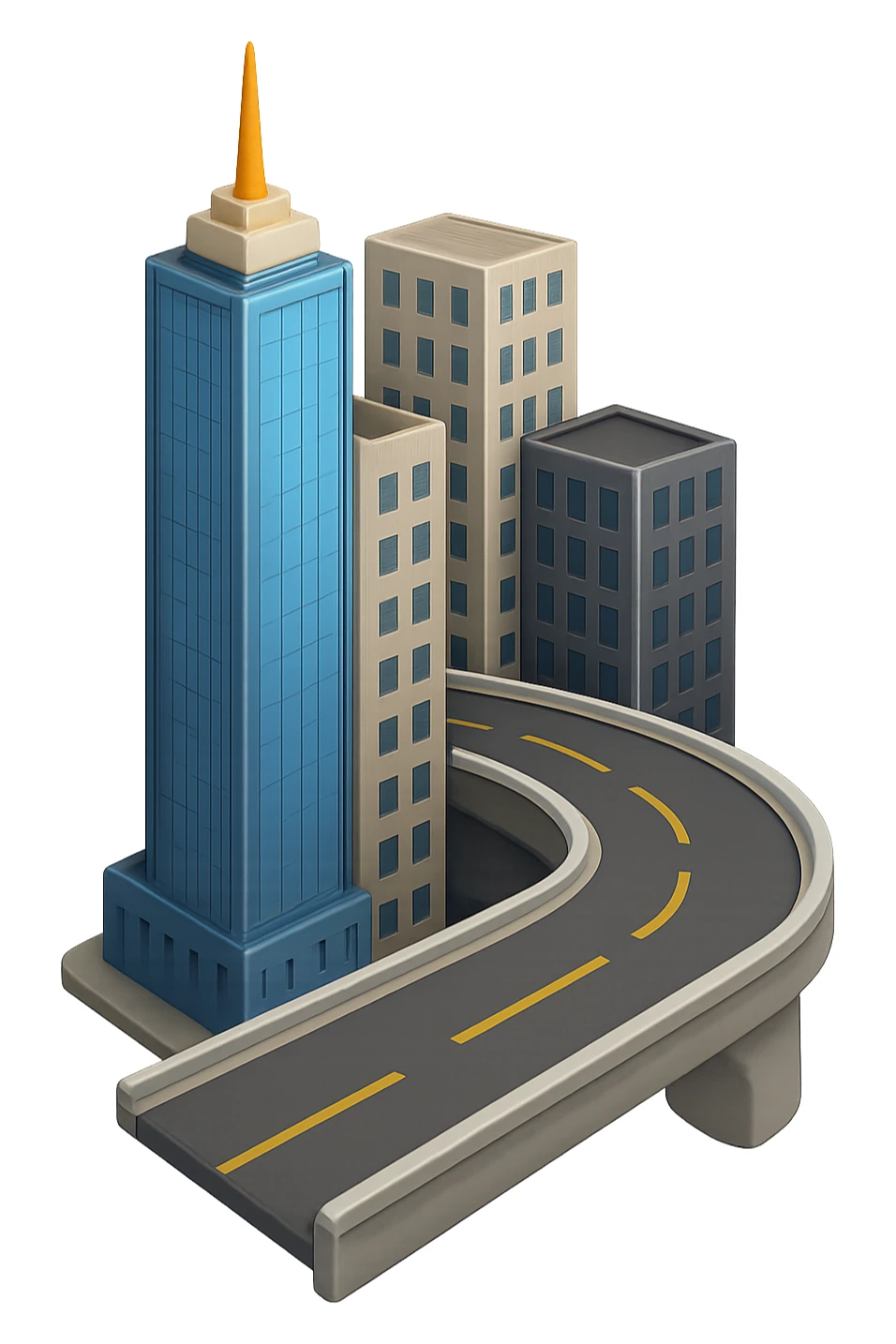 

Сделай детализированное емодзи - небоскребы а рядом дорога-мост, 
Без фона, на пнг прозначном фоне sticker