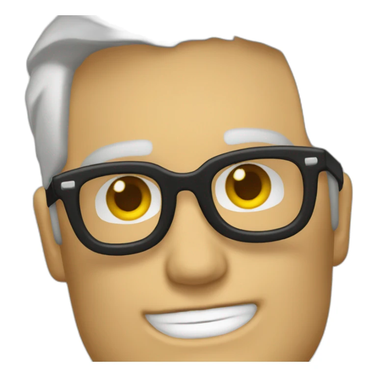 cara de hombre mayor como paul newman con gafas negras de solegras de sol sticker