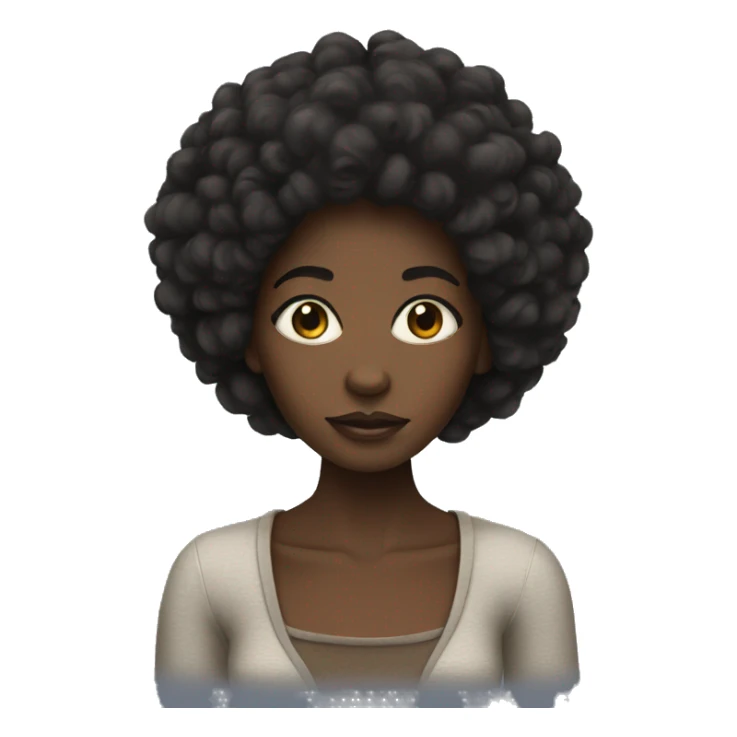 black skin girl with afro and allons eyes sticker