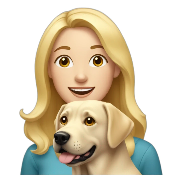 Blonde woman with a happy labrador dog sticker
