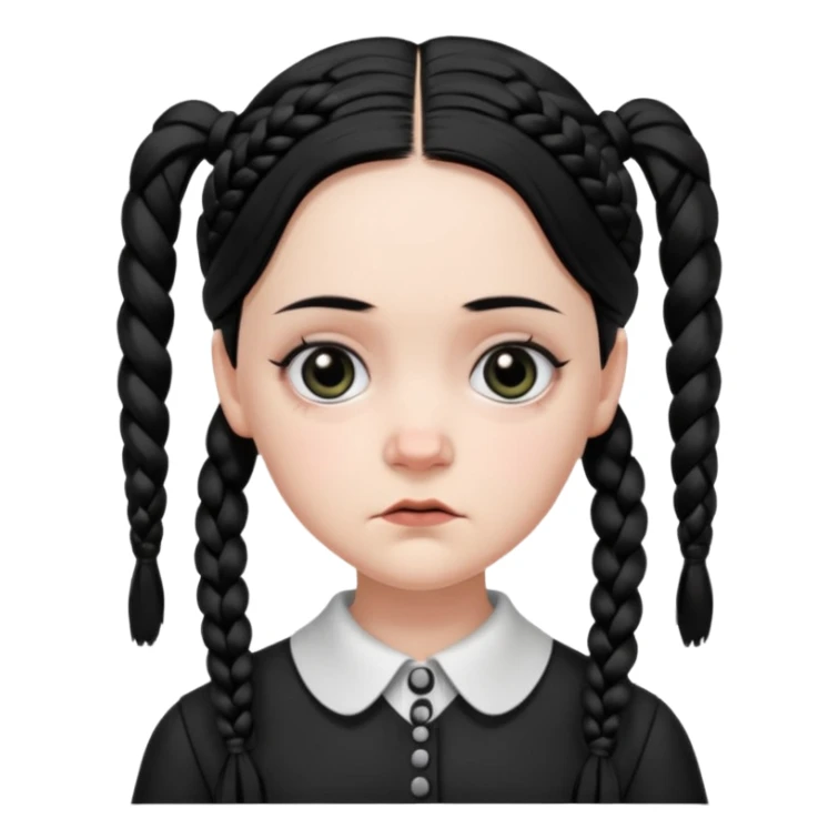 Quiero que me crees un emoji de Wednesday Addams sticker
