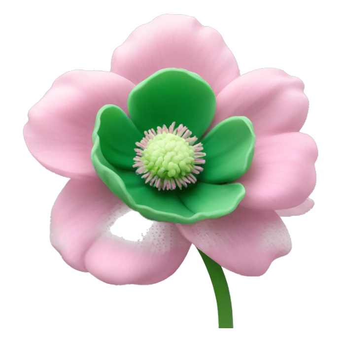 light pink anemone flower with green center sticker