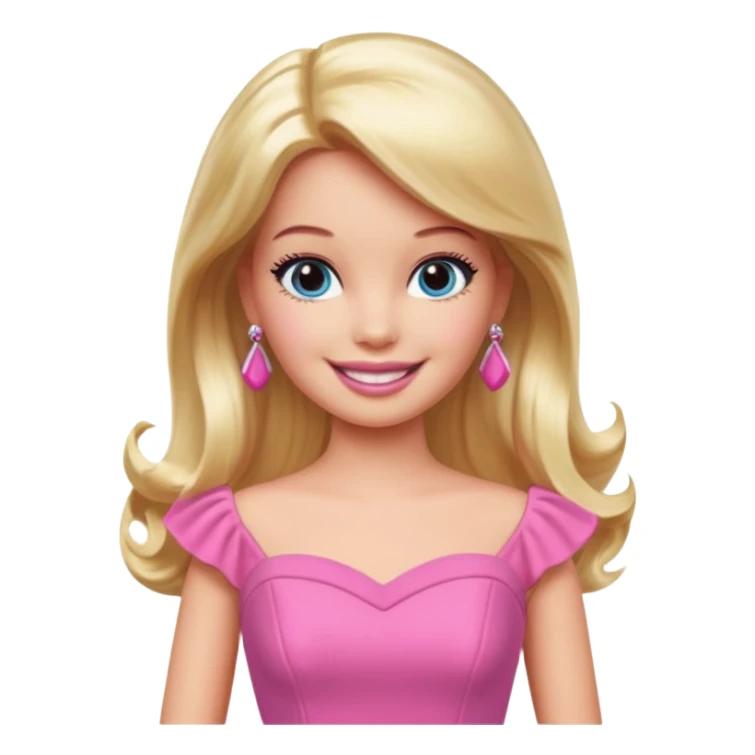 barbie wear pink dress sticker