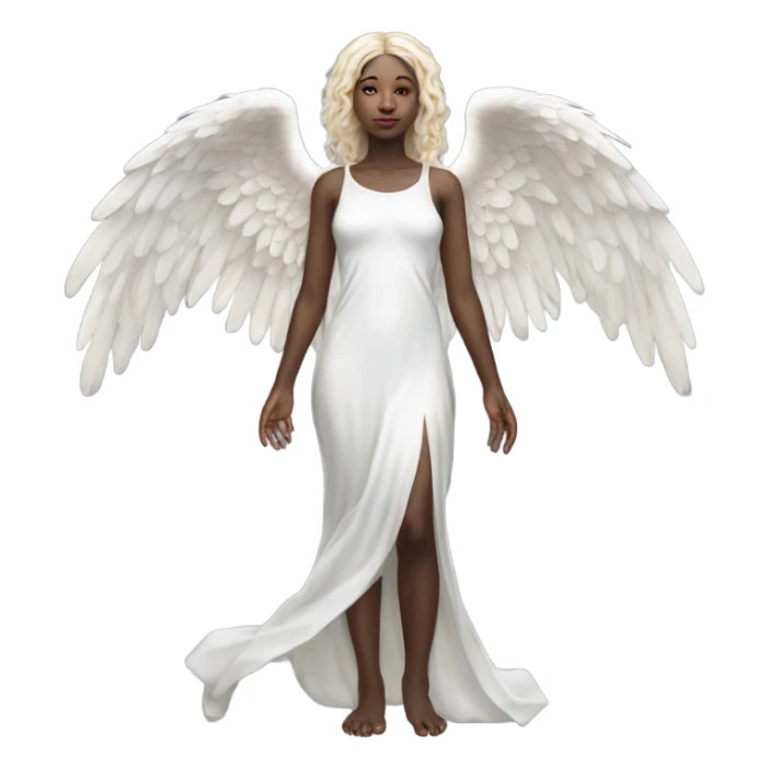 Hyper Realistic pale angel full body with halo sticker