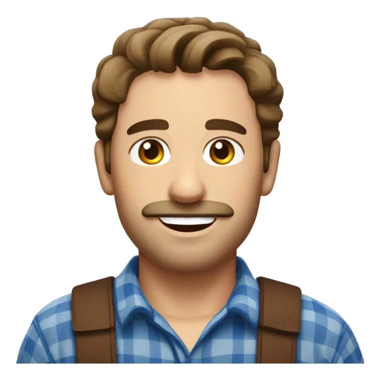 Male farmer, thin beard/mustache (brown hair and BLUE eyes) sticker