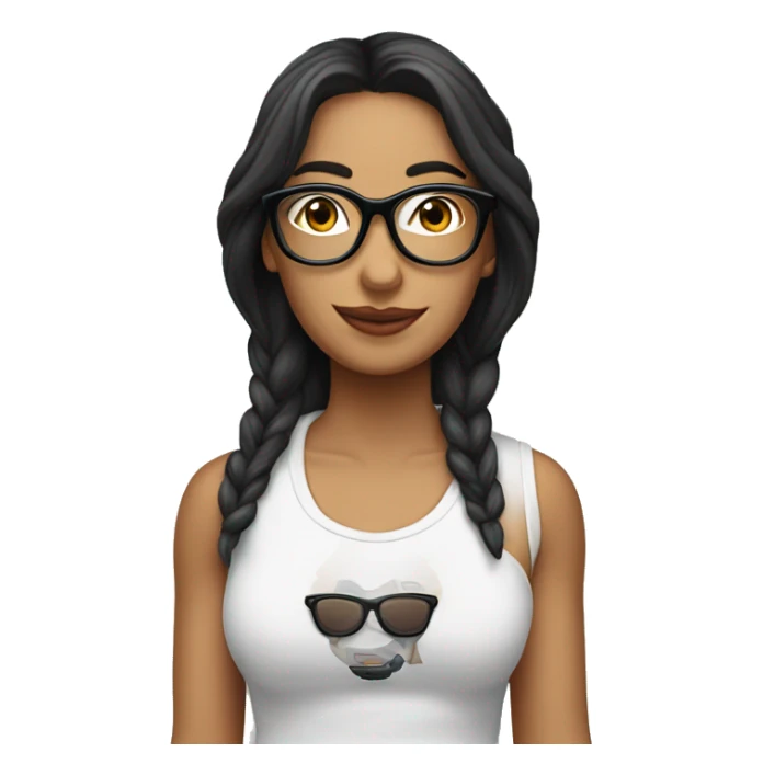 Cristina con gafas y camiseta de paris sticker