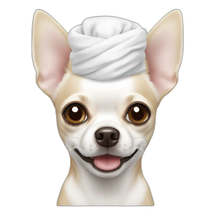 chihuahua with a white turban sticker
