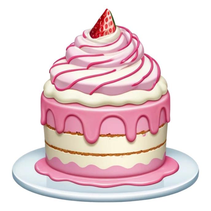 Melting pink SPAM MEAT Ice cream cake sticker