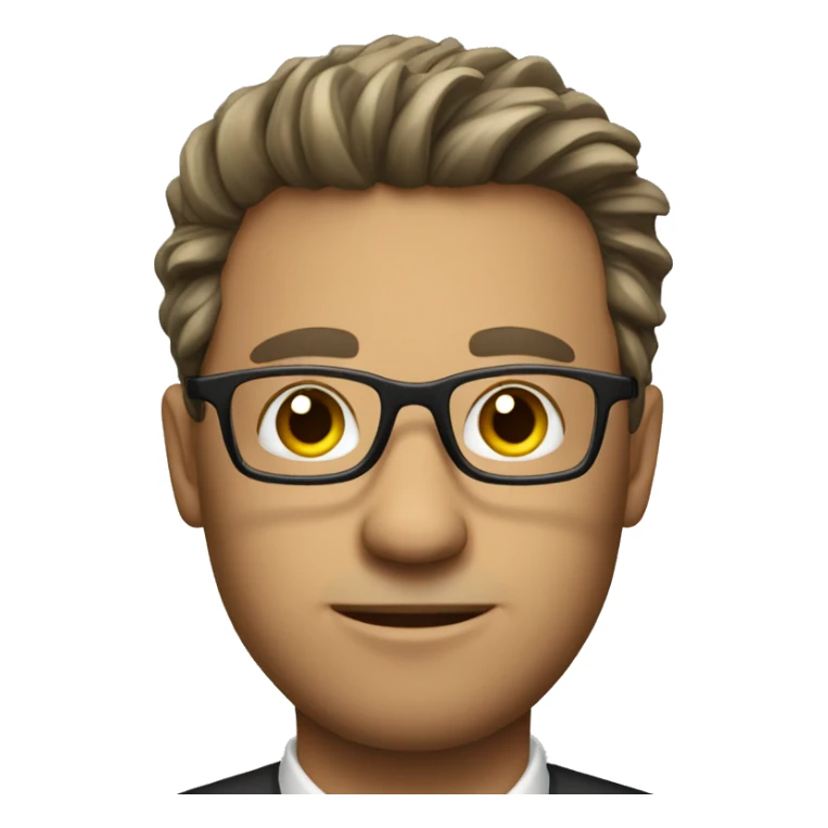 a business man with cool hair and eyeglasses sticker