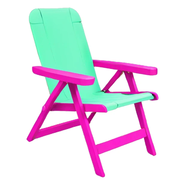 Realistic mint green and hot pink folding outdoor lawn chair. sticker