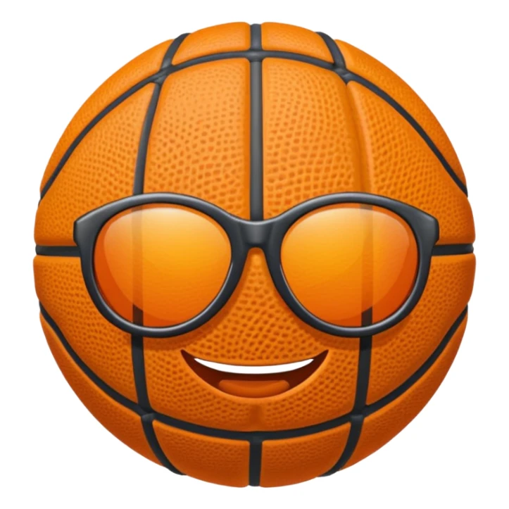 Ballon de basket avec lunettes de soleil  sticker