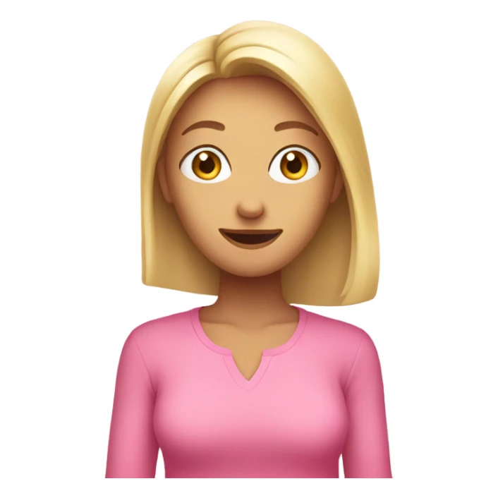 pink shirt emoji woman hand over face sticker