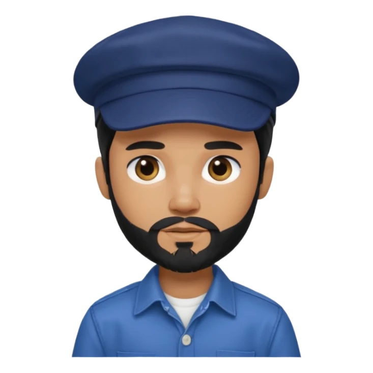 generate a fair pretty bratz boy wearing a dark blue cap and  button up shirt. Handsome

bearded and handsome

hair black long sticker
