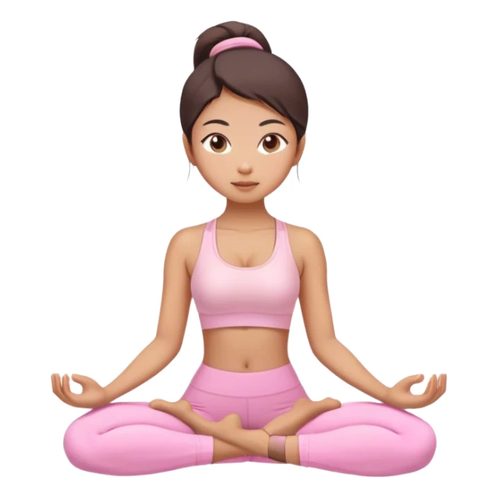 asian yoga girl light pink clothes  sticker
