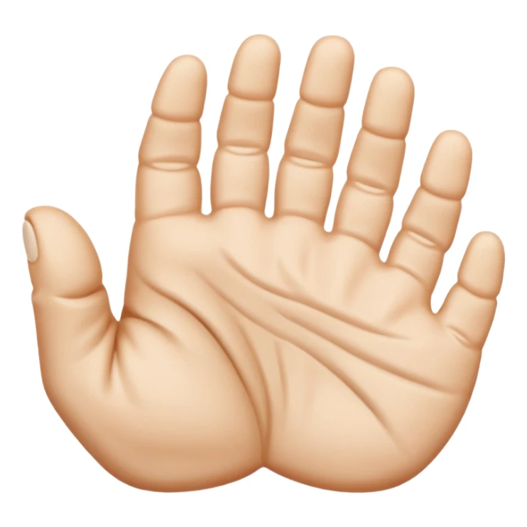 Crea un emoji que sea este ✋️ pero de cabeza, osea invertido, dale una vuelta de 90 grados  sticker