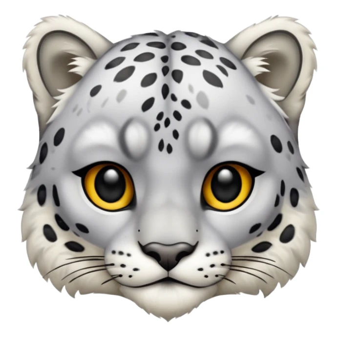 Deformed Snow leopard-Eyes are long and black sticker