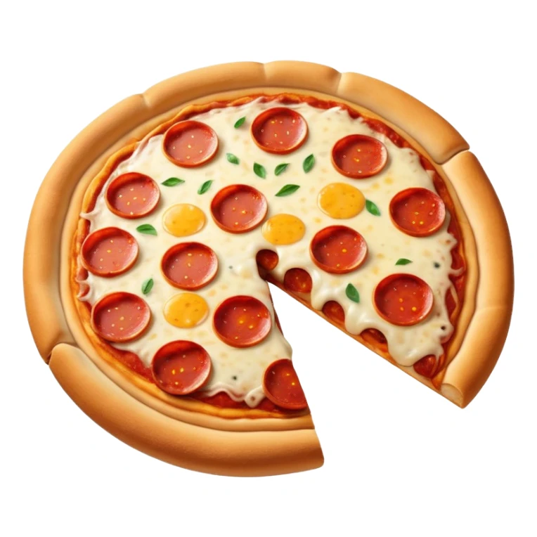 pepperoni pizza with gooey melted cheese stretching sticker