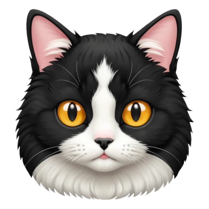 Black and white tuxedo cat with no tail. sticker