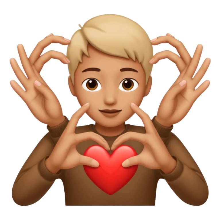 Corazón uniendo los dedos corazon y pulgar entre dos manos, cómo si se estuviera haciendo pisrola sticker