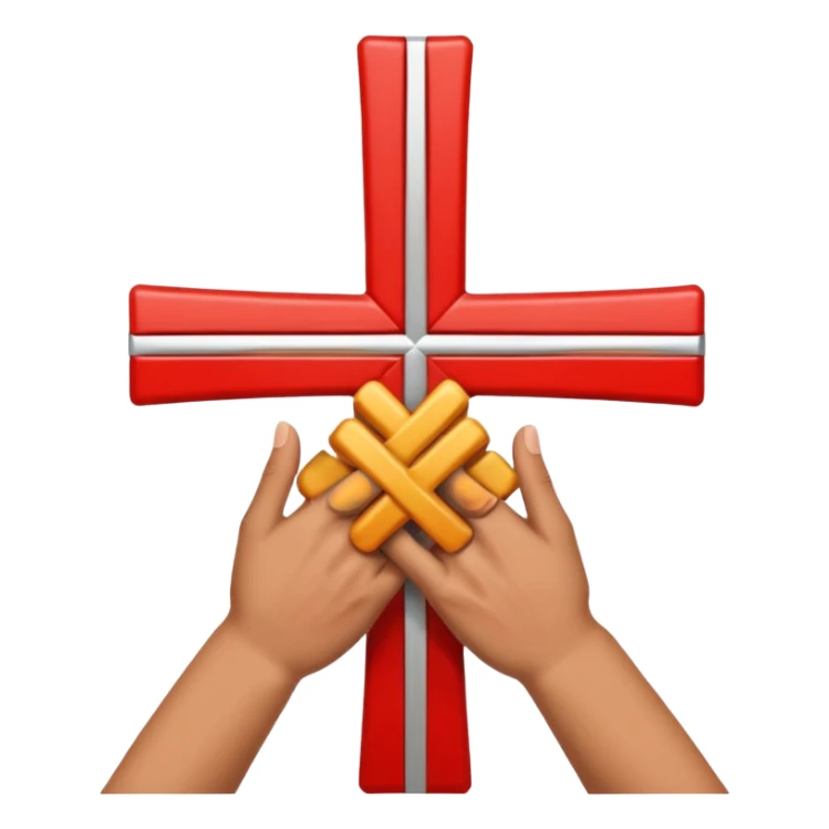 left hand on the bottom and right hand on top doing cross sticker