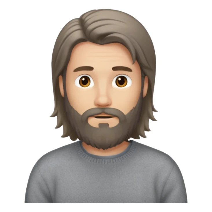 long hair bearded man sweater sticker