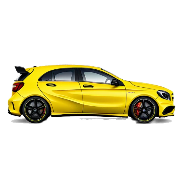 Mercedes amg a45 yellow sticker