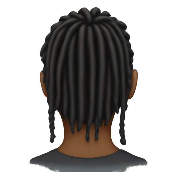 Back of a mans head who has dreads sticker