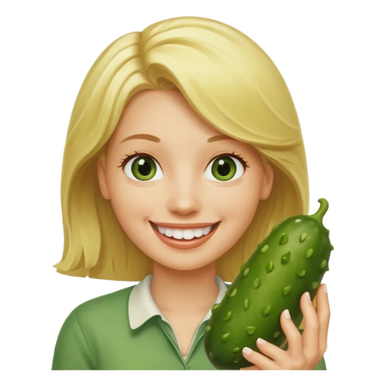 Naked Blonde with a pickle in her mouth sticker
