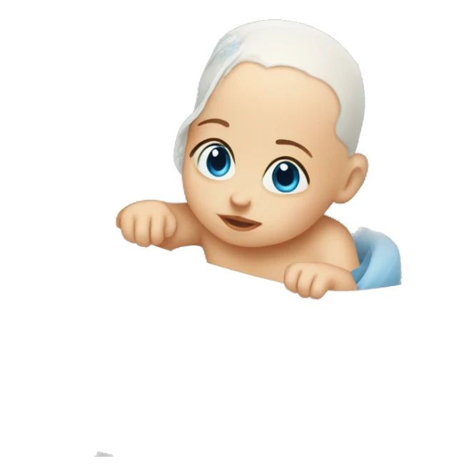 blue-eyed baby in cradle sticker