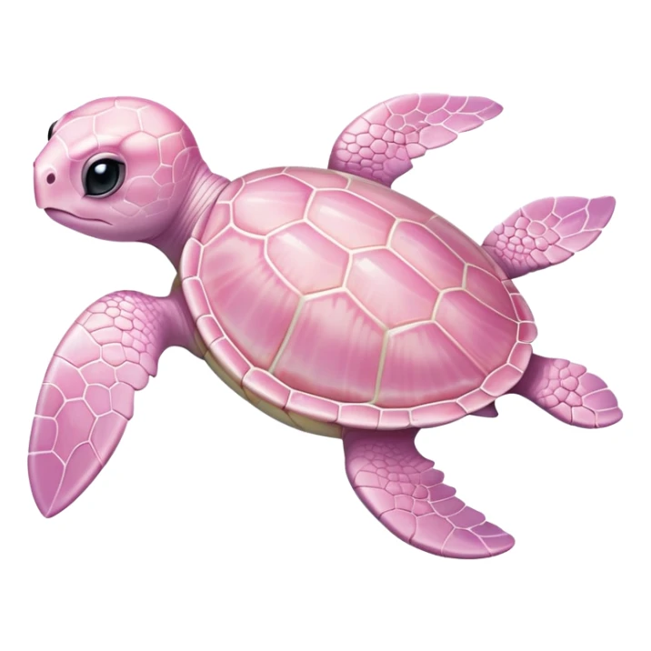 adorable light pink baby sea turtle swimming in water sticker