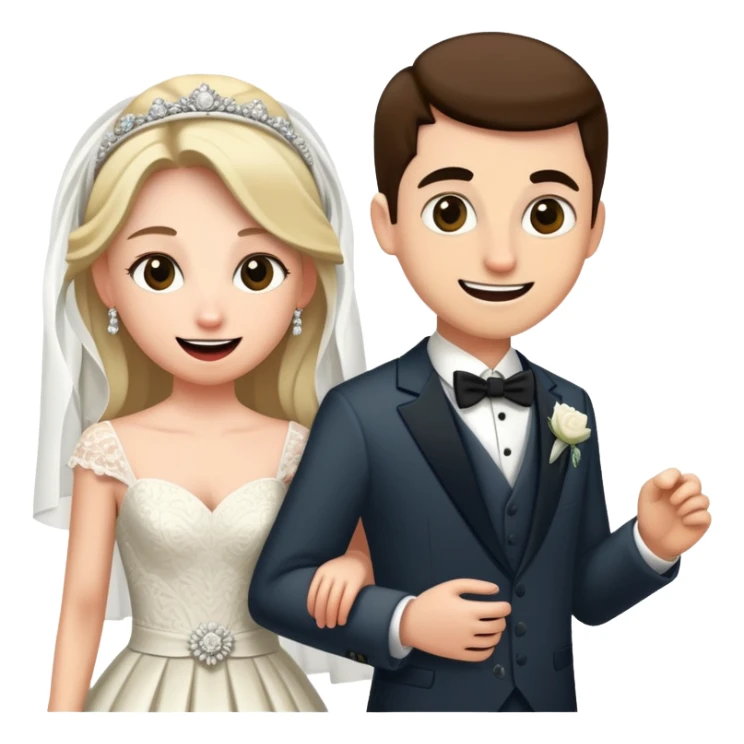 Person in fancy clothes sneaking into a wedding ceremony with a mischievous grin, uninvited guest sticker