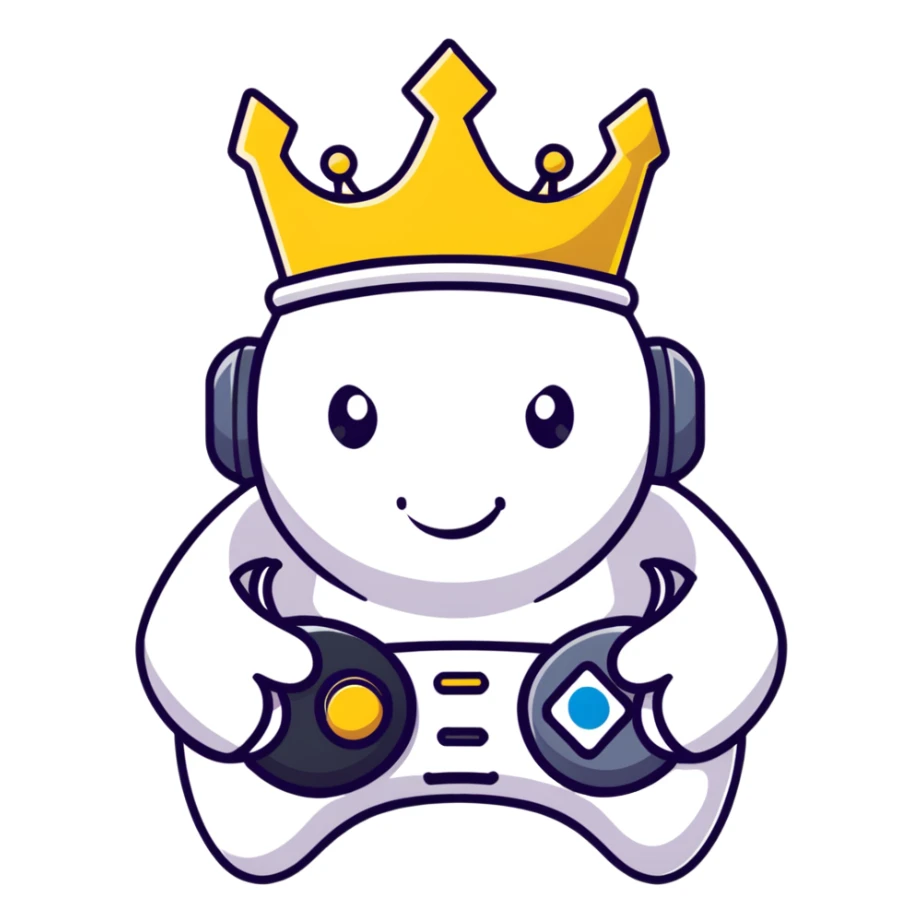 Colorful qbix88 online gaming logo with pro controller, crown for popular games, and expert rank symbol sticker