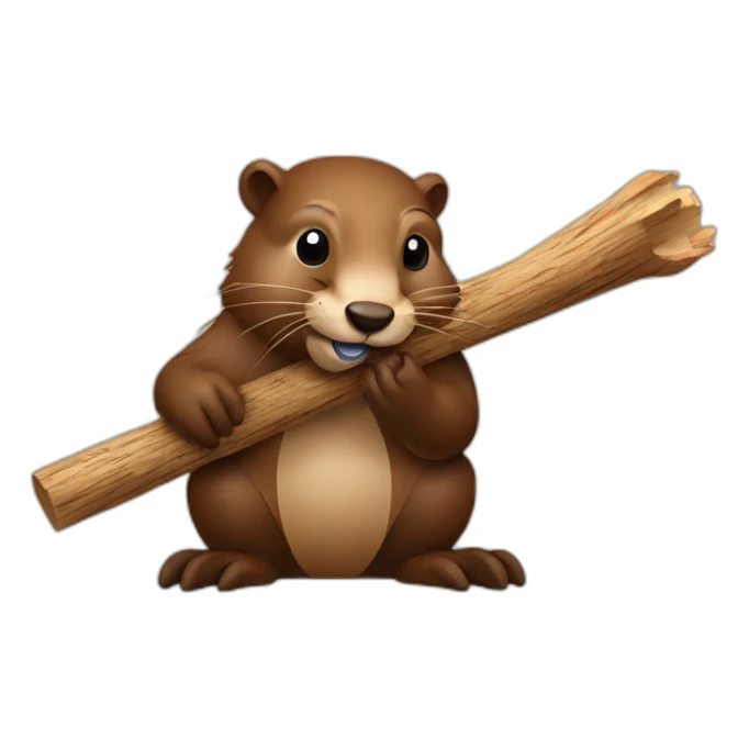 a beaver with a piece of wood in its mouth sticker