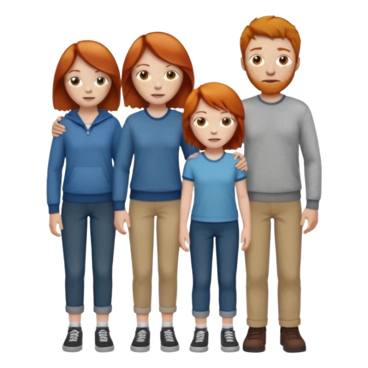 family with ginger hair sticker