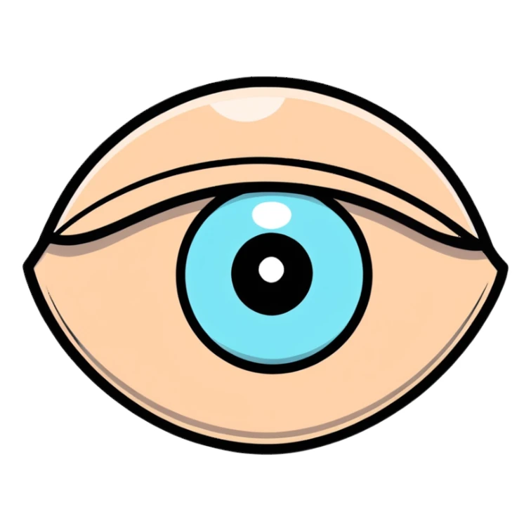 cartoon eye with expressive eyelid and pupil sticker